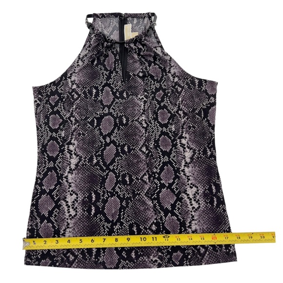 Michael Kors Python Print Stretch Tank Top with Buckle Collar - Picture 15 of 16